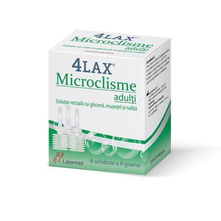 Microclisme adulti 4Lax, 6 unidoze x 9 g, Labormed 617176