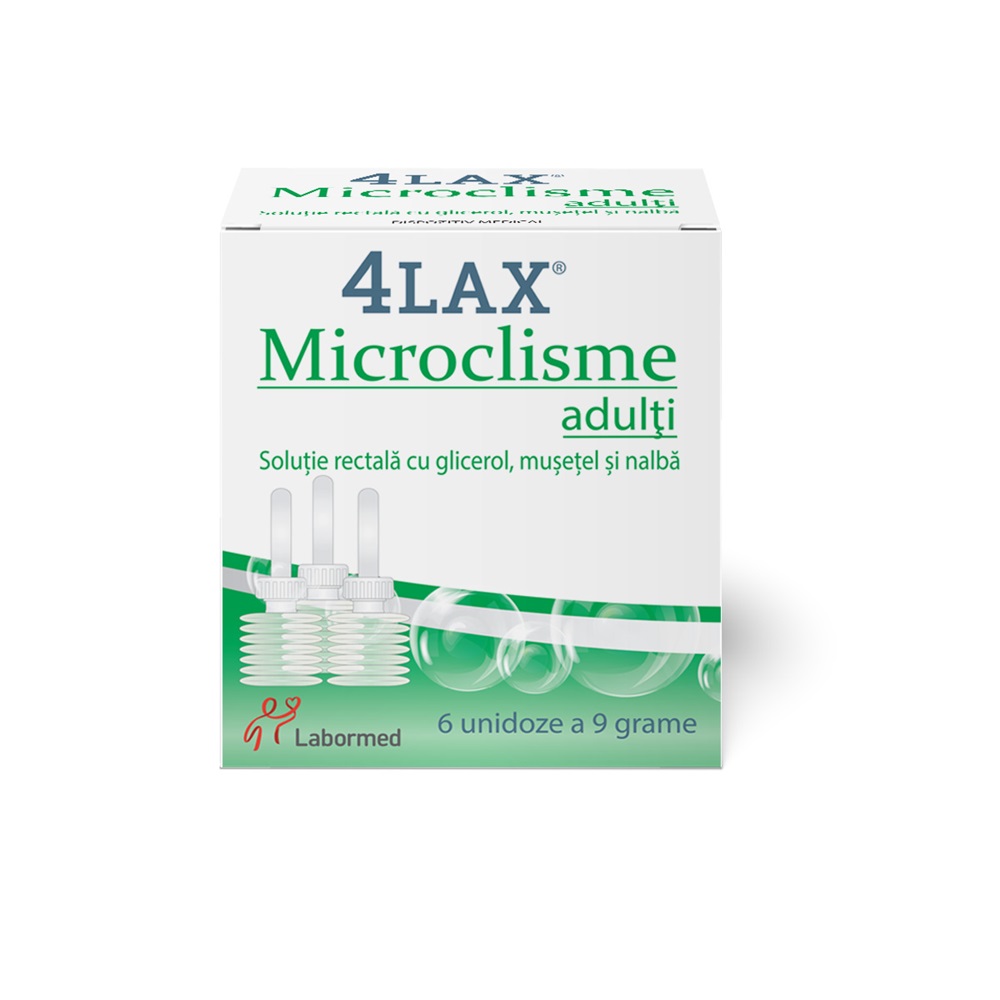 Microclisme adulti 4Lax, 6 unidoze x 9 g, Labormed