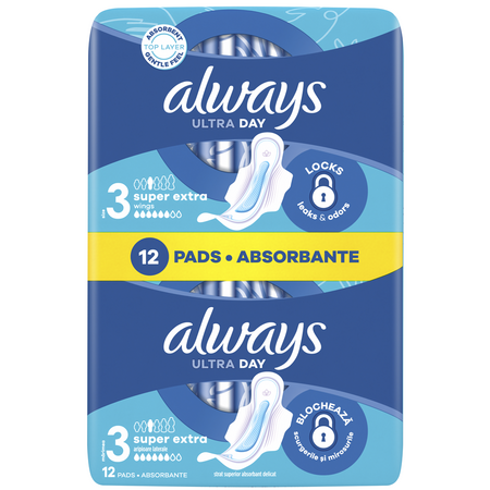 Absorbante Ultra Day, Marimea 3, 12 bucati, Always 708983