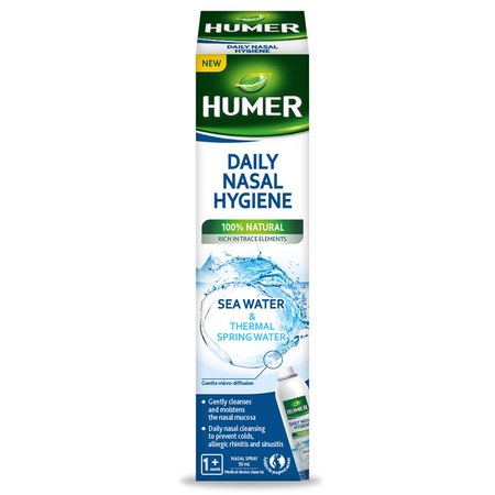 Spray nazal cu apă termală și de mare 100% naturală, 50 ml, Humer