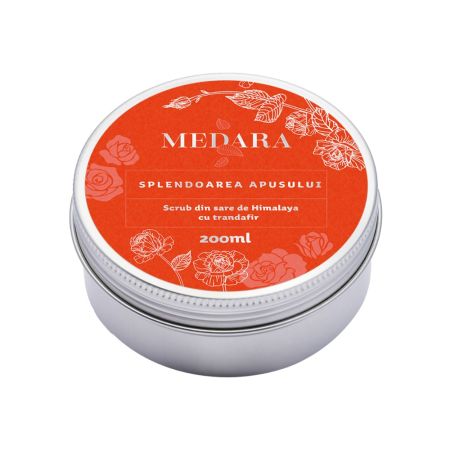 Scrub cu sare de Himalaya si trandafir Medara, Splendoarea apusului, 200 ml, Mebra