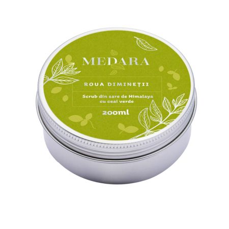 Scrub cu sare de Himalaya si ceai verde Medara, Roua diminetii, 200 ml, Mebra