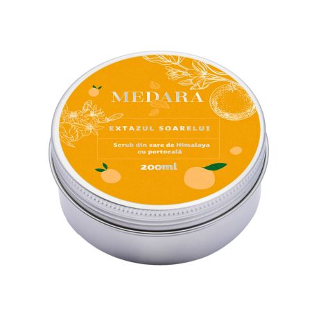 Scrub cu sare de Himalaya si portocale Medara, Extazul soarelui, 200 ml, Mebra