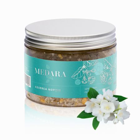 Sare de baie cu iasomie si ulei de migdale Adierea Noptii Medara, 500 g, Mebra 659573