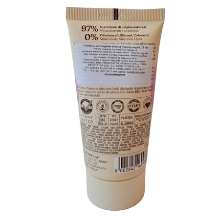 Crema de maini cu ulei de migdale dulci, 75 ml, L'Erboristica 710530
