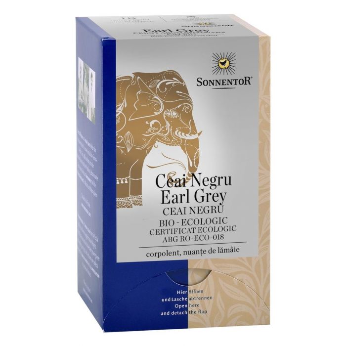 Ceai Negru Bio Earl Grey, 18 plicuri, Sonnentor