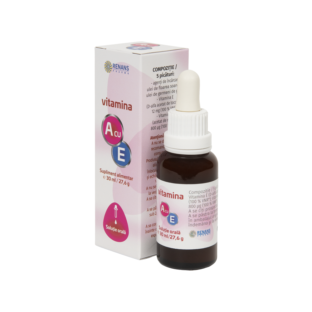 Vitamina A cu E, solutie orala, 30 ml, Renans