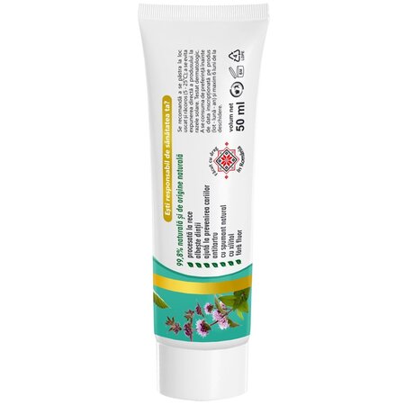 Pasta de dinti cu argila si plante Menthol Fresh, 50 ml, Vivanatura 709661