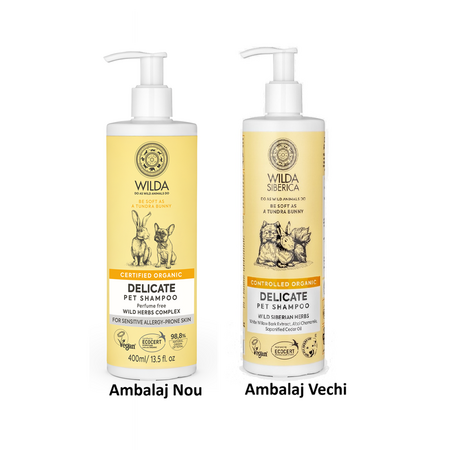 Sampon pentru animale cu piele sensibila Delicate, 400 ml, Wild Siberica 748168