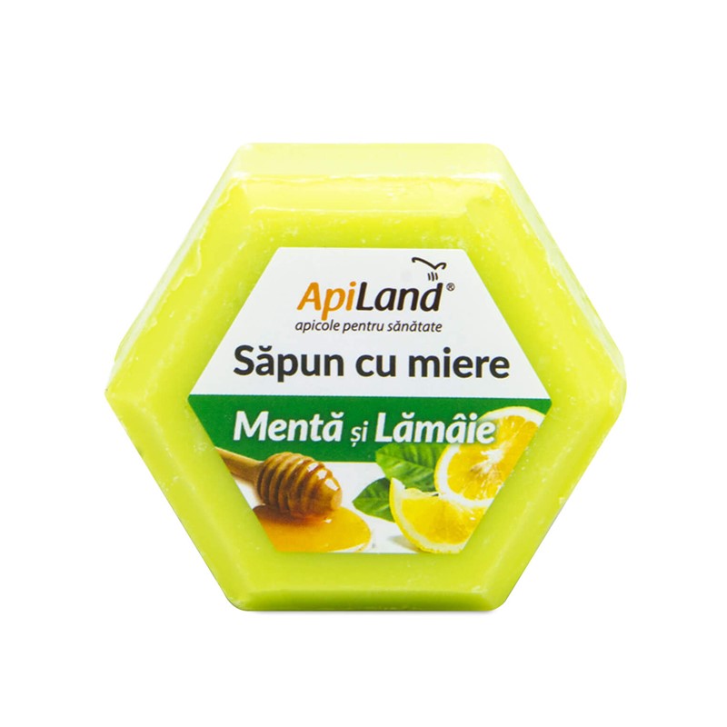 Sapun cu miere menta si lamaie, 100 g, ApiLand