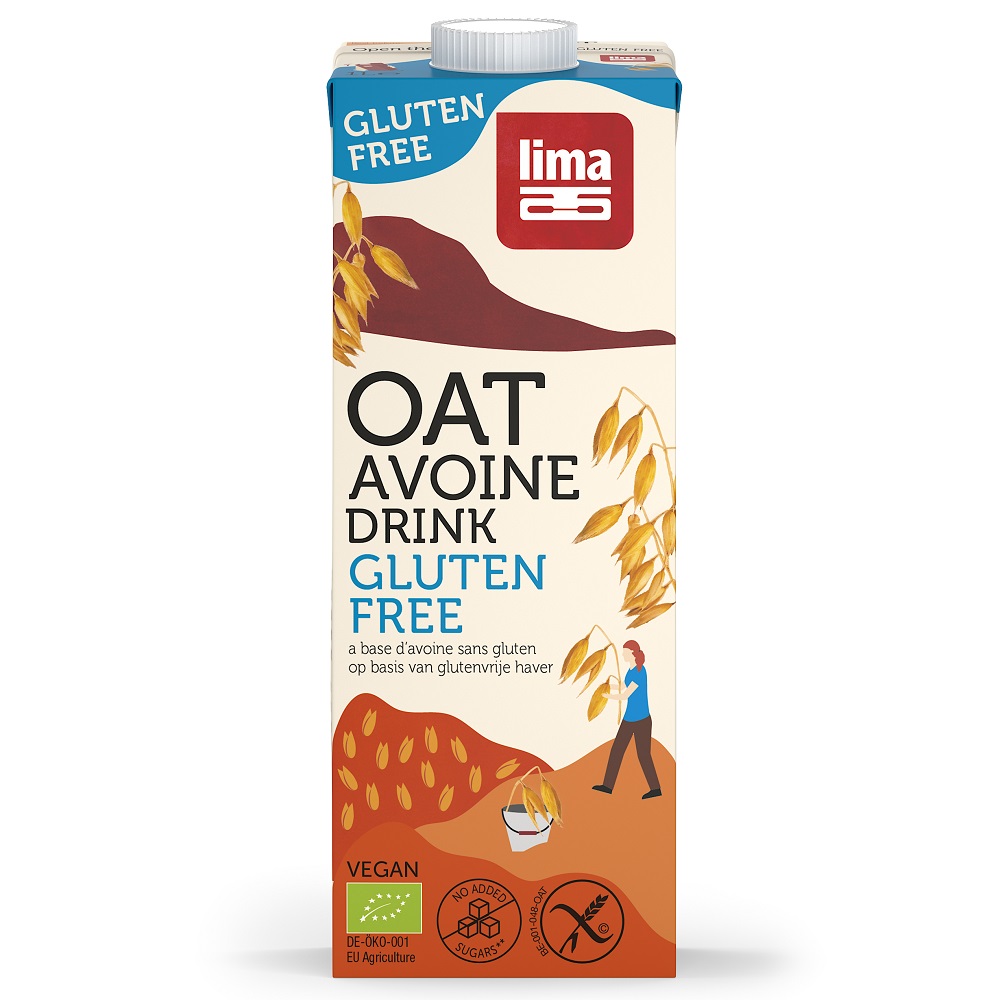 Bautura vegetala bio de ovaz fara gluten, 1000 ml, Lima