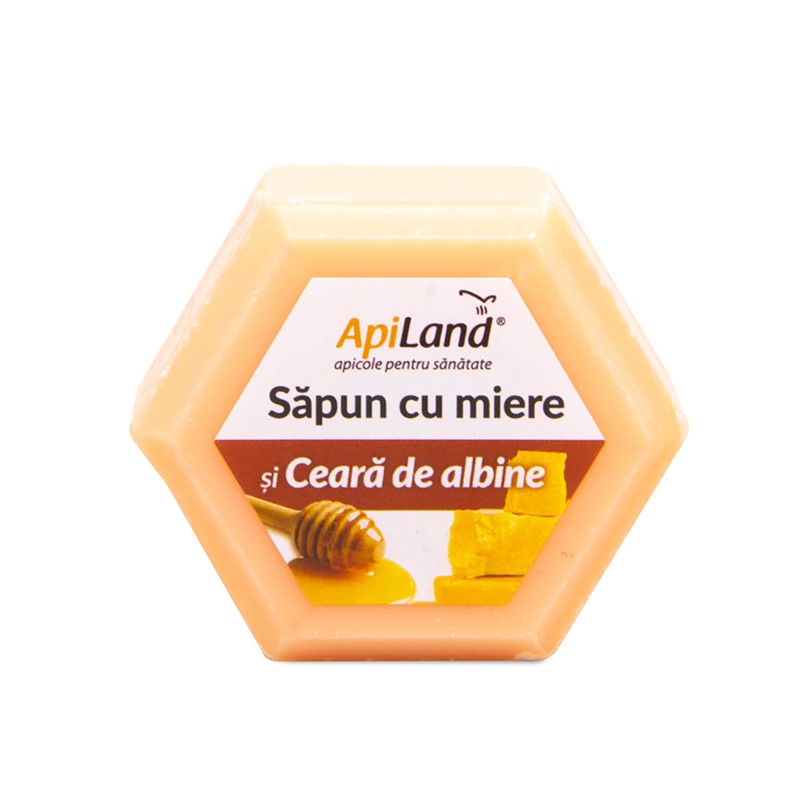 Sapun cu miere si ceara de albine, 100 g, Apiland