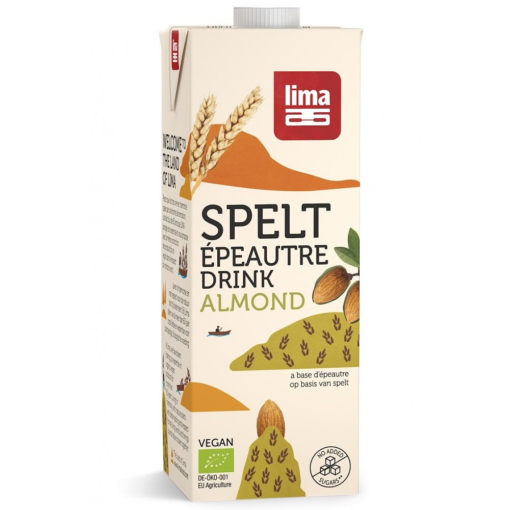 Bautura vegetala bio de spelta cu migdale, 1000 ml, Lima