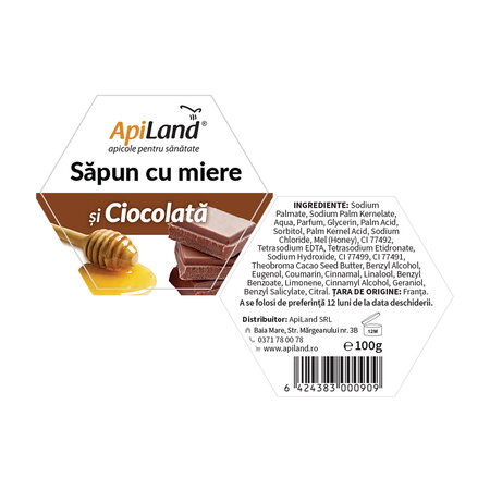 Sapun cu miere si ciocolata, 100 g, Apiland 700941