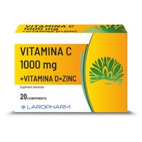 Vitamina C 1000mg + Vitamina D + Zinc, 20 comprimate, Laropharm