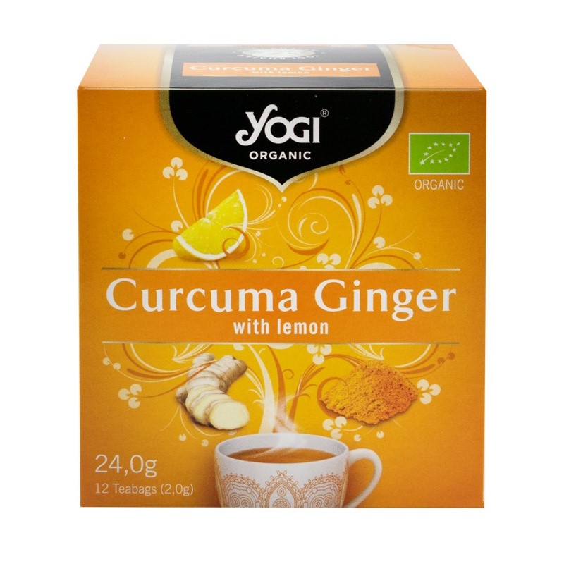 Ceai bio cu Curcuma, Ghimbir si Lamaie, 12 plicuri, Yogi Tea