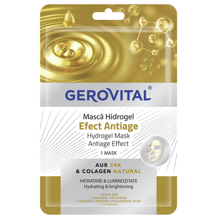 Masca pentru fata Hidrogel Efect Antiage, 1 bucata, Gerovital