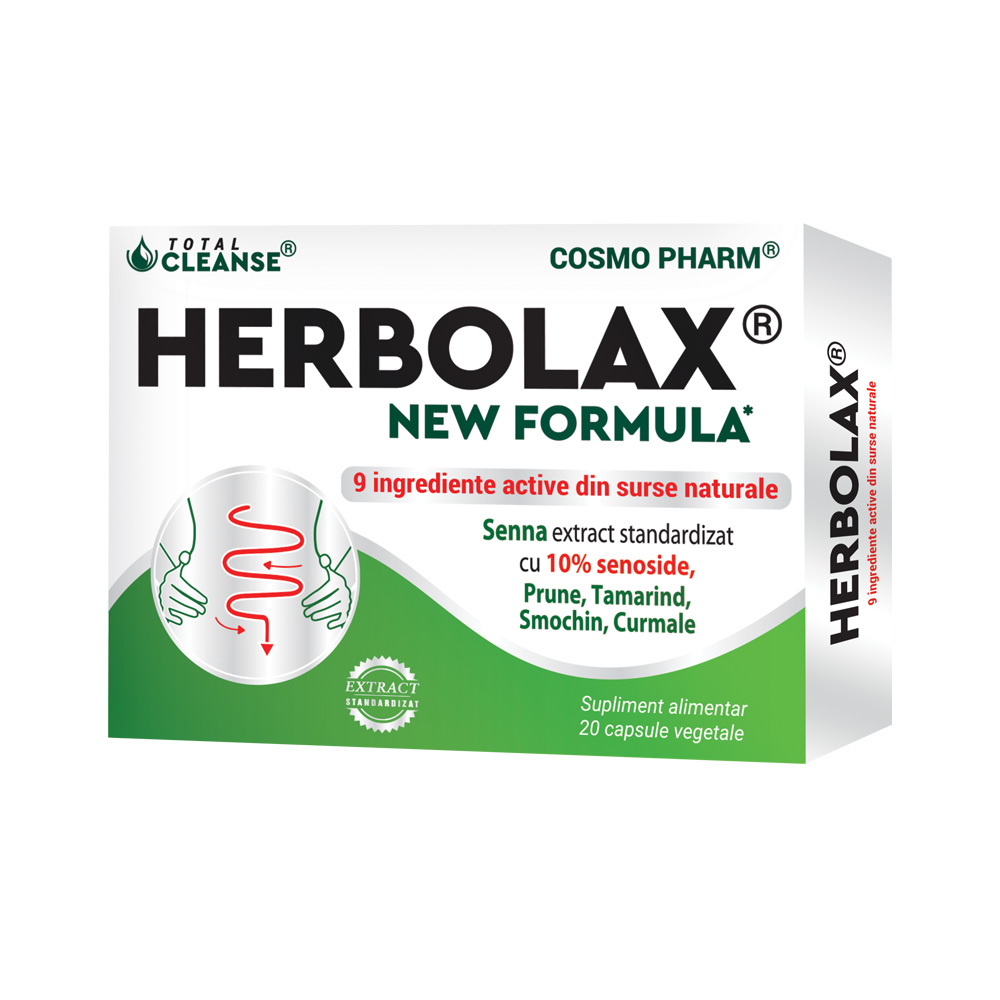 Herbolax New Formula, 20 capsule vegetale, Cosmopharm