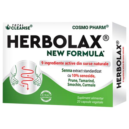 Herbolax New Formula, 20 capsule vegetale, Cosmopharm