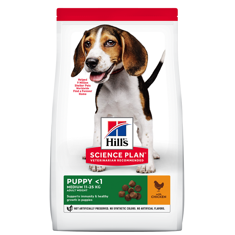 Hrana cu pui pentru caini Puppy Medium Bread (604266), 800 g, Hill's SP