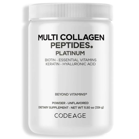 Peptide de colagen cu biotina, keratina si acid hialuronic CodeAge, 323 g, GNC