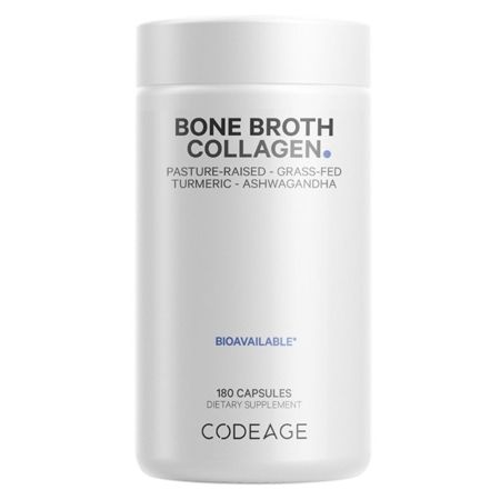 Peptide din colagen de tipul I, II, III Bone Broth Code Age, 180 capsule, GNC