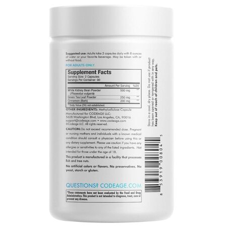 Formula pentru inhibarea asimilarii de carbohidrati CodeAge Keto Carb Focus, 180 capsule, GNC 674469