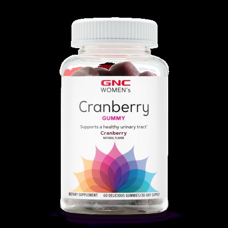 Jeleuri fara gluten cu extract din merisor cu aroma naturala Women’s Cranberry Gummies, 60 jeleuri, GNC