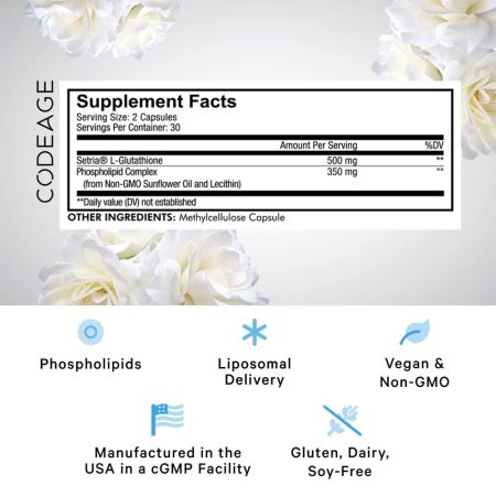 Glutation lipozomal setria CodeAge, 60 capsule, GNC 652723