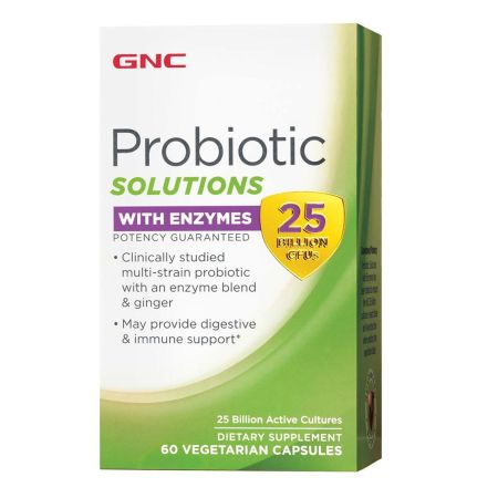 Probiotic Solutions cu enzime digestive, 25 Miliarde CFU’s, 60 capsule, GNC