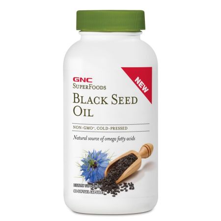 Ulei din seminte de chimen negru SuperFoods Black Seed Oil, 90 capsule, GNC