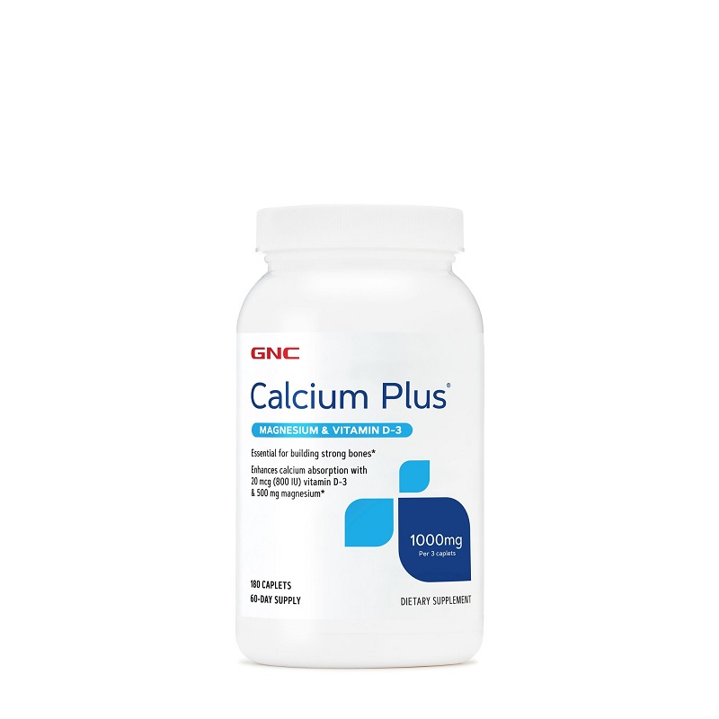 Calciu cu magneziu si vitamina D-3, 1000 mg, 180 tablete, GNC