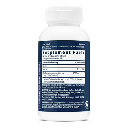 EPA 1000 mg mini Triple Strength, 90 capsule, GNC 722956