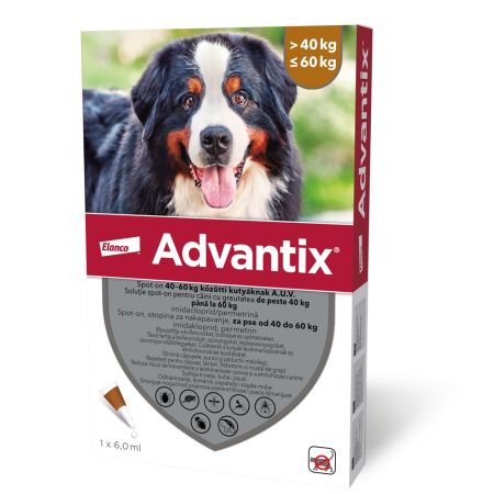 Solutie deparazitara pentru caini 40-60 kg Spot-On Advantix 600, 1 pipeta, Bayer Vet OTC