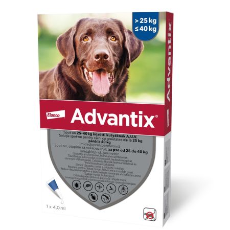 Solutie deparazitara pentru caini 25-40 kg Spot-On Advantix 400, 1 pipeta, Bayer Vet OTC