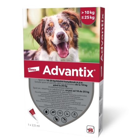 Solutie deparazitara pentru caini 10-25 kg Advantix 250, 1 pipeta, Bayer Vet OTC