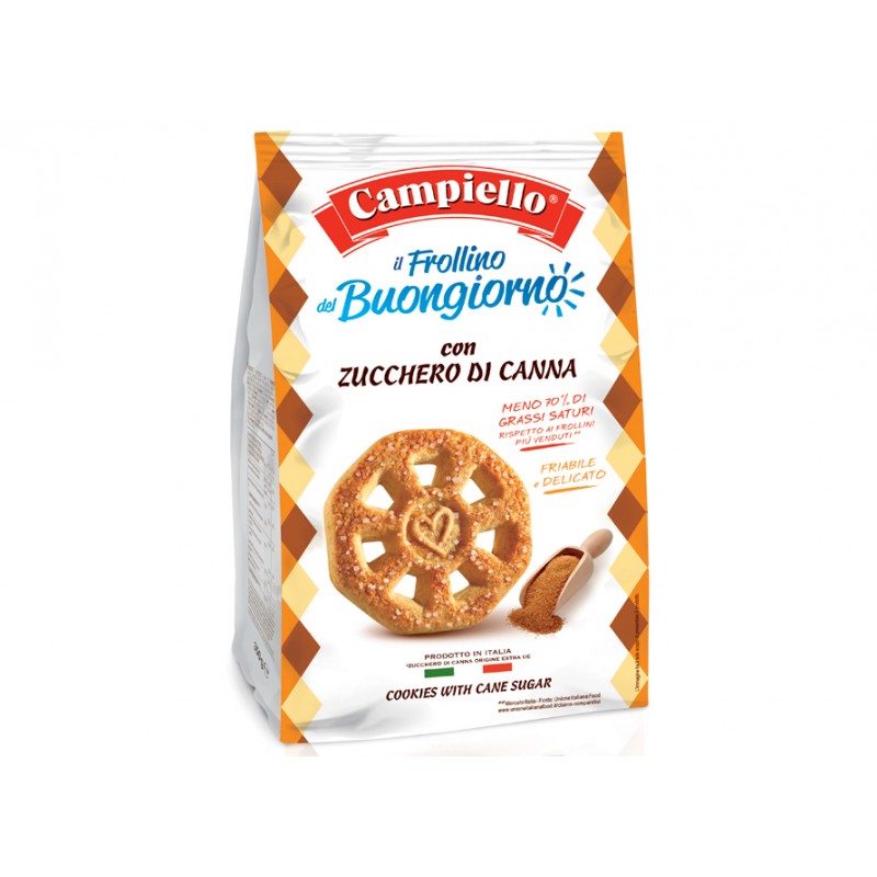 Biscuiti cu zahar din trestie, 350 g, Campiello