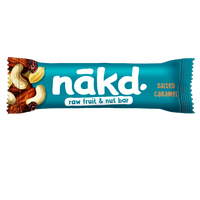 Baton raw vegan cu caramel sarat, 35 g, Nakd