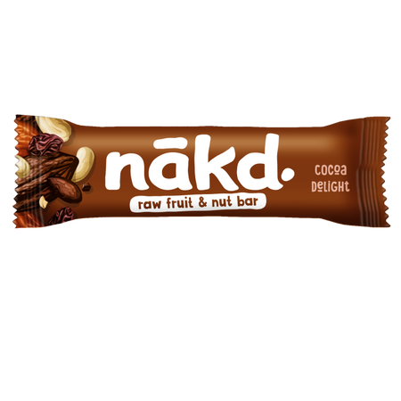 Baton raw vegan fara gluten cu cacao delight, 35 g, Nakd