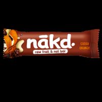 Baton raw vegan cu cacao si portocala fara gluten, 35 g, Nakd