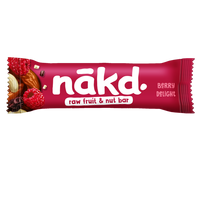 Baton raw vegan cu zmeura, 35 g, Nakd