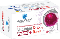 Vitamina C 1500 mg + D3 3000 UI Retard, 30 comprimate, BioSunLine
