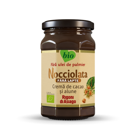 Crema Bio cu cacao si alune de padure fara lapte Nocciolata, 250 g, Rigoni Di Asiago