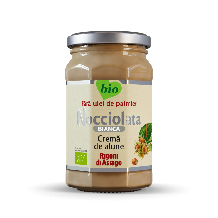 Crema alba Bio cu alune de padure Nocciolata, 250 g, Rigoni Di Asiago