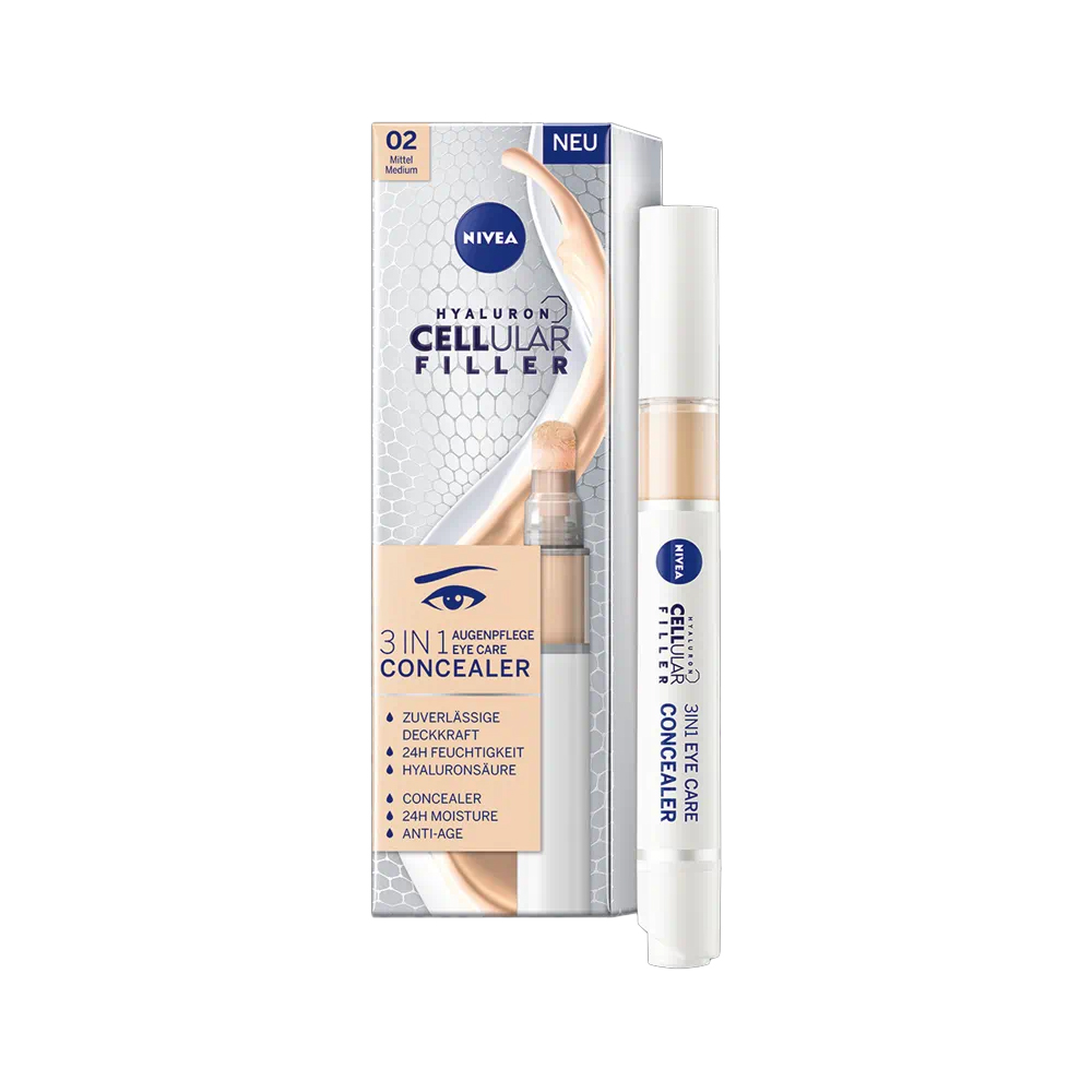 Corector pentru zona ochilor, Cellular 3in1 Eye Concealer 02 Medium, 4 ml, Nivea