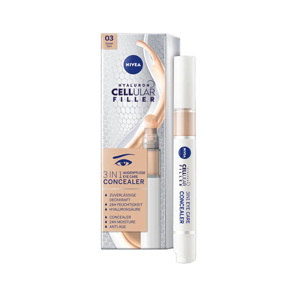 Corector pentru zona ochilor, Cellular 3in1 Eye Concealer 03 Dark, 4 ml, Nivea