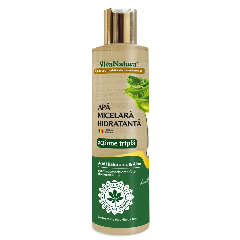 Apa micelara hidratanta cu acid hialuronic si aloe, 250 ml, Vivanatura