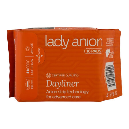 Absorbante zilnice cu bumbac organic Dayliner 180mm, 16 bucati, Lady Anion 719739