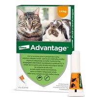 Solutie antiparazitara pentru aplicare cutanata la pisici si iepuri sub 4 kg Advantage 40 Pisica/Iepure, 4 pipete, Bayer Vet OTC