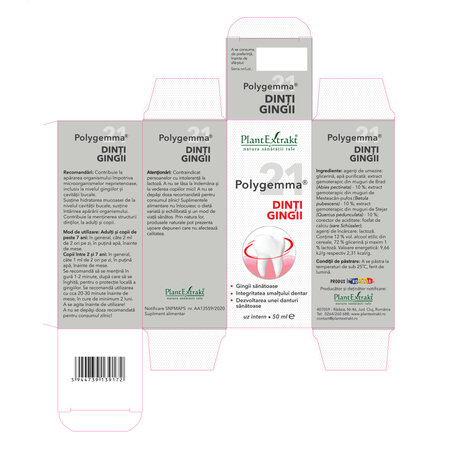 Polygemma 21 Dinti, Gingii, 50 ml, Plant Extrakt 732003